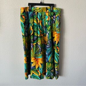 Lucky Britches Vintage Tropical Pleated Midi Skirt